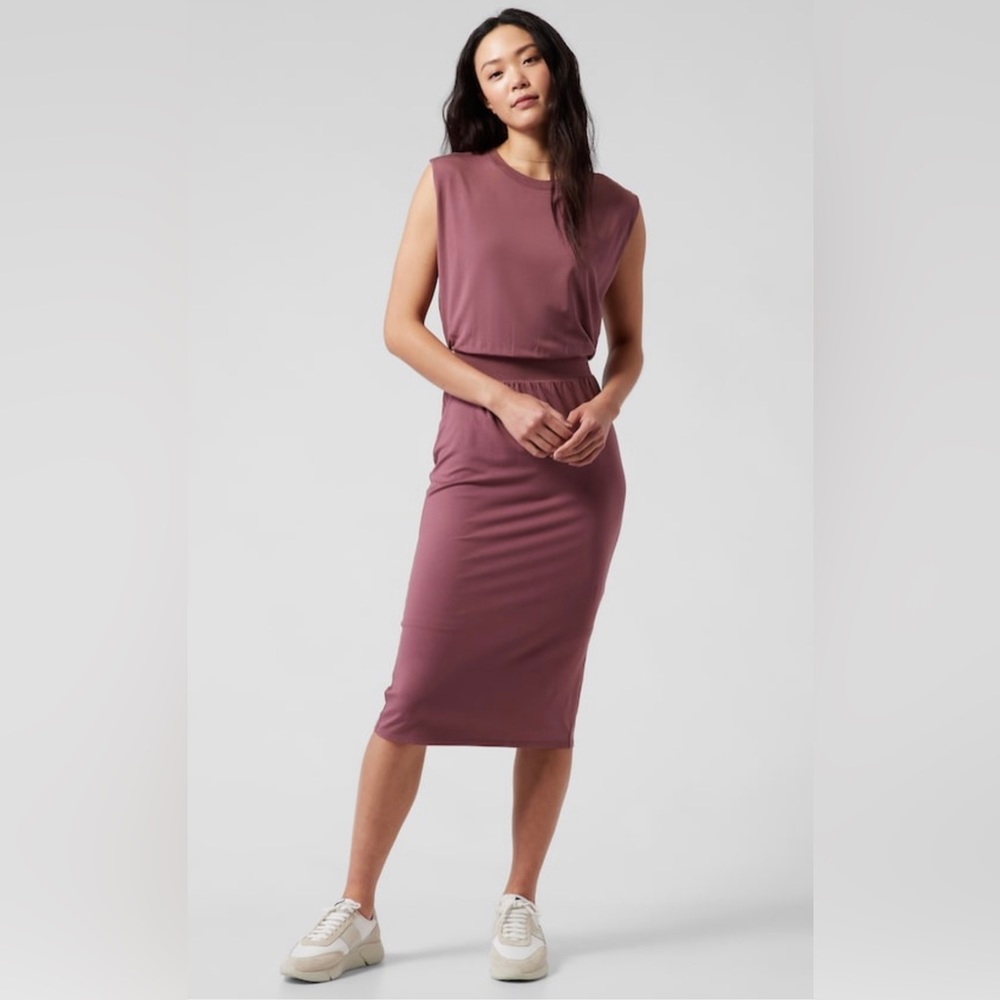 Athleta Santorini Cinch Dress in Tawny Rose Large -new without tags